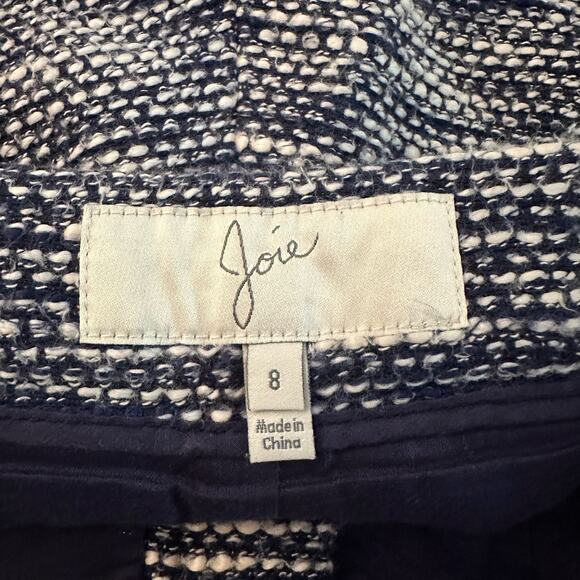 Joie blue & white tweed shorts size 8 - Picture 6 of 10